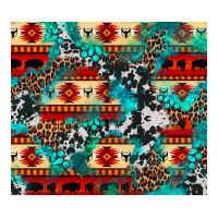aztec leopard cowhide turquoise | Teevron