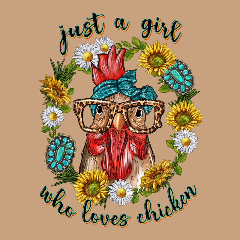 Just A Girl Who Loves Chicken With Sunflowers And Gemstone Vintage Tee by texasbilliewilder | Teevron