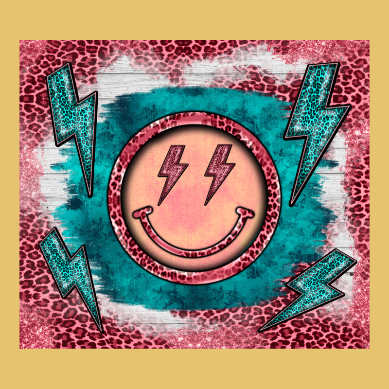 Western Lightning Bolt Smiling Face Turquoise Premium Sweatshirt by BarkalooDesign | Teevron
