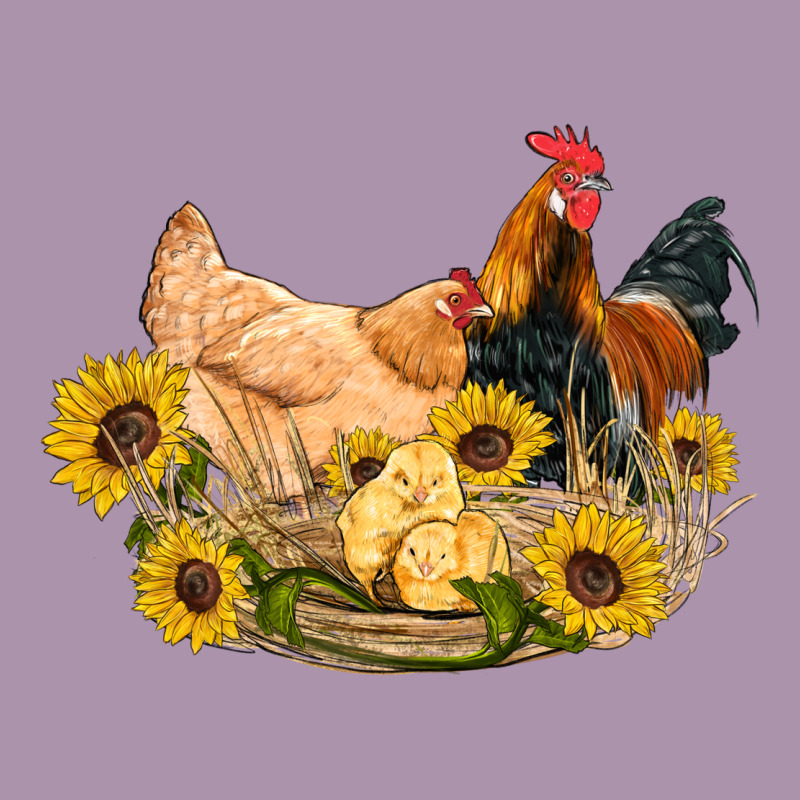 Western Coop Animals Farm Chicken Chick Rooster Sunflowers Heavyweight Hoodie by Artiststas | Teevron