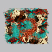 Aztec Turquoise Glitter Cowhide  Tooled Leather Ba Classic Tee | Teevron