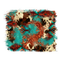 aztec turquoise glitter cowhide  tooled leather ba | Teevron