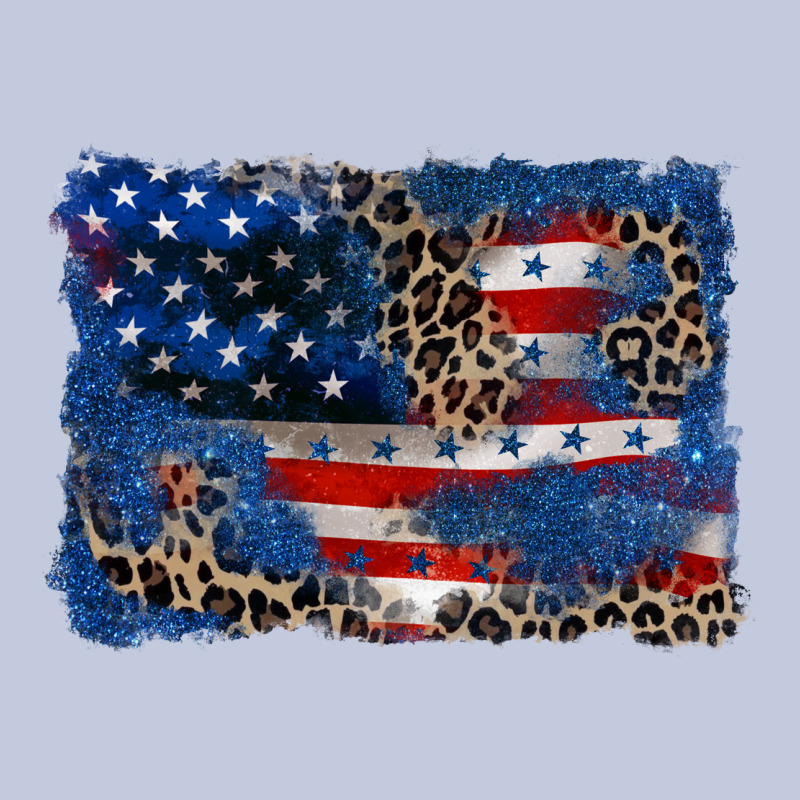 Leopard Glitter American Flag 4th Of July Long Sleeve Tee by CowGirlArtShop | Teevron