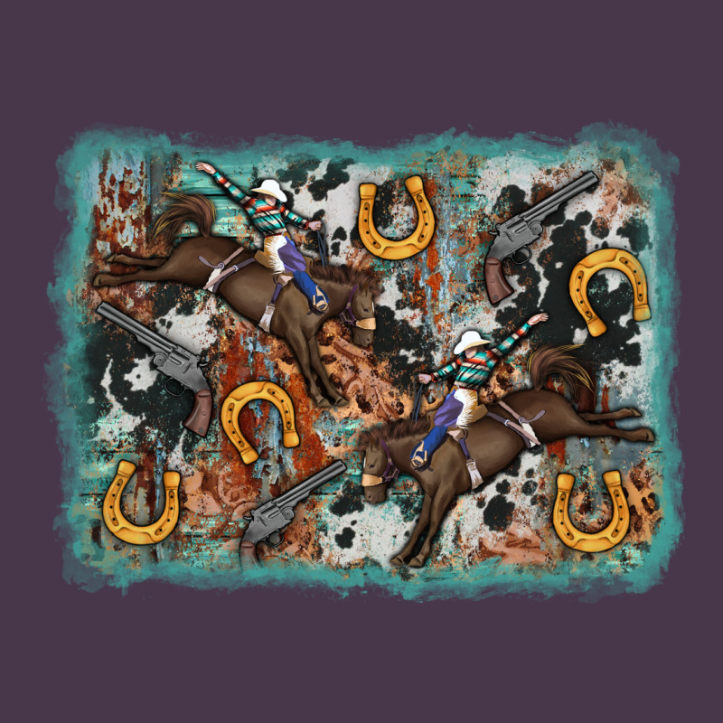 Bucking Bronco Rodeo Revolver Western Background Heavyweight Hoodie by AdoDesignShop | Teevron