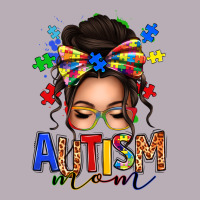 Autism Mom Afro Messy Bun (1) Vintage Tee | Teevron