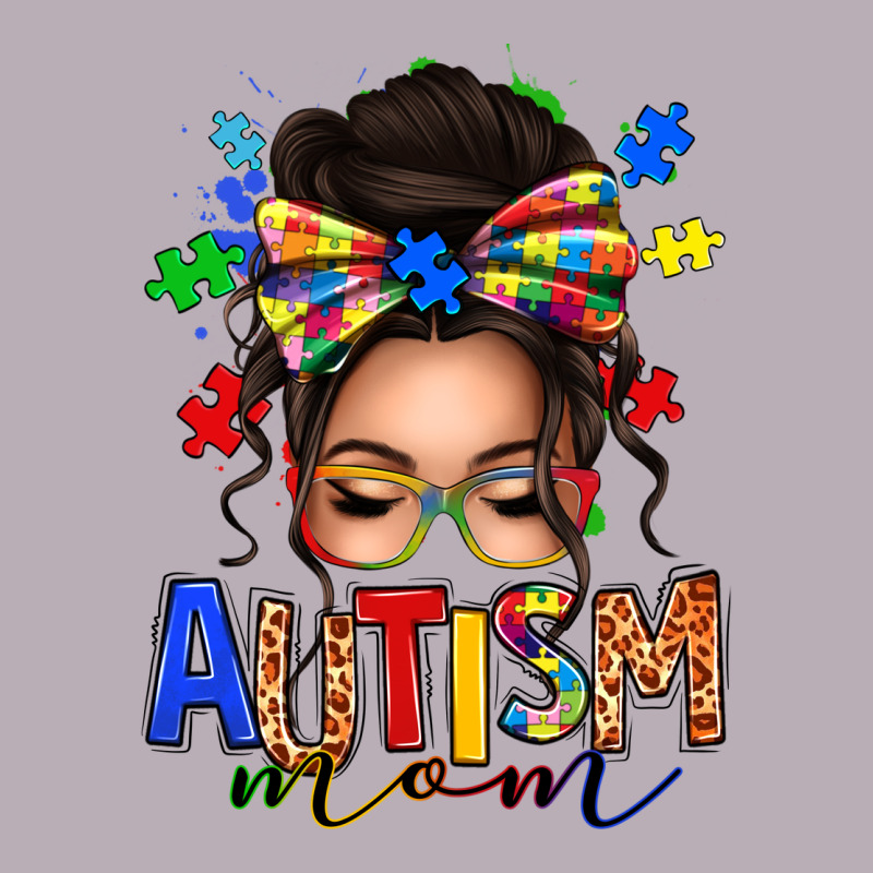 Autism Mom Afro Messy Bun (1) Vintage Tee by texasbilliewilder | Teevron