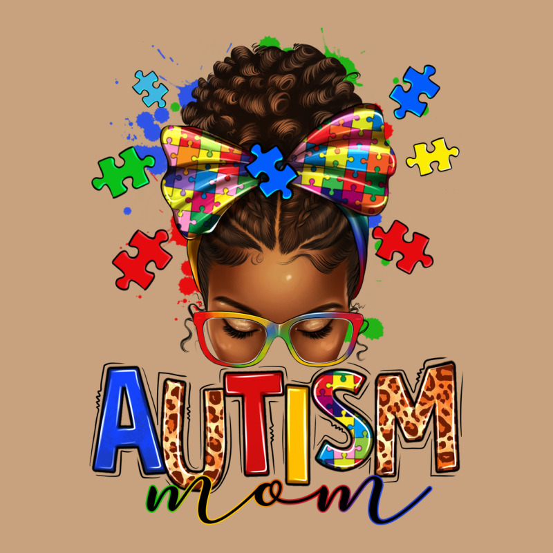 Autism Mom Afro Messy Bun Vintage Tee by texasbilliewilder | Teevron