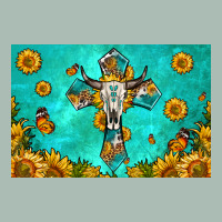 Bull Skull Cross Skinny Metal Can Holder Classic Tee | Teevron