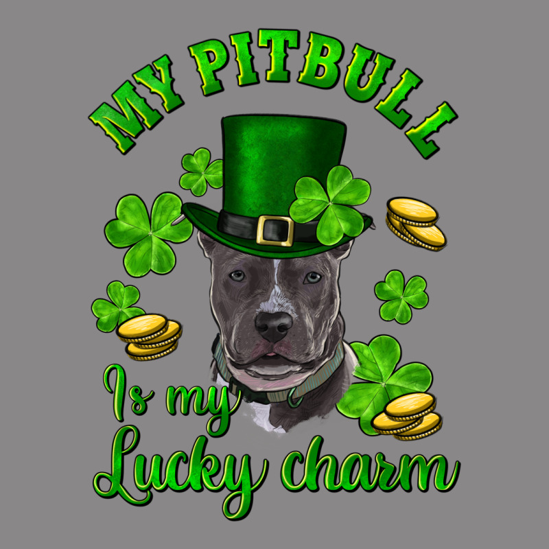 St. Patrick's Day My Pitbull Is My Lucky Charm With Hat Vintage Tee by RanaPortraitStore | Teevron