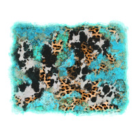 turquoise cowhide leopard background | Teevron