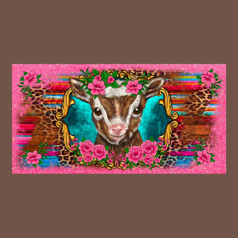 Western Baby Boer Goat Pink Flowers Serape Leopard Pink Glitter Patter Premium Sweatshirt by BarkalooDesign | Teevron