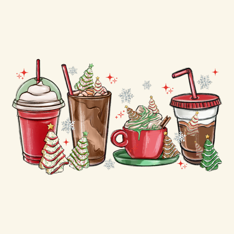 Christmas Tree Cake And Coffee Cups Premium Hoodie by MaliasSmallBusiness | Teevron