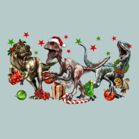 Three Christmas Dinosaurs Heavy Core Tee | Teevron