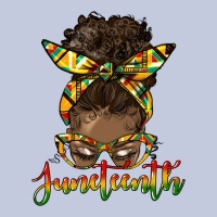 Juneteenth Black Woman Messy Bun Long Sleeve Tee | Teevron