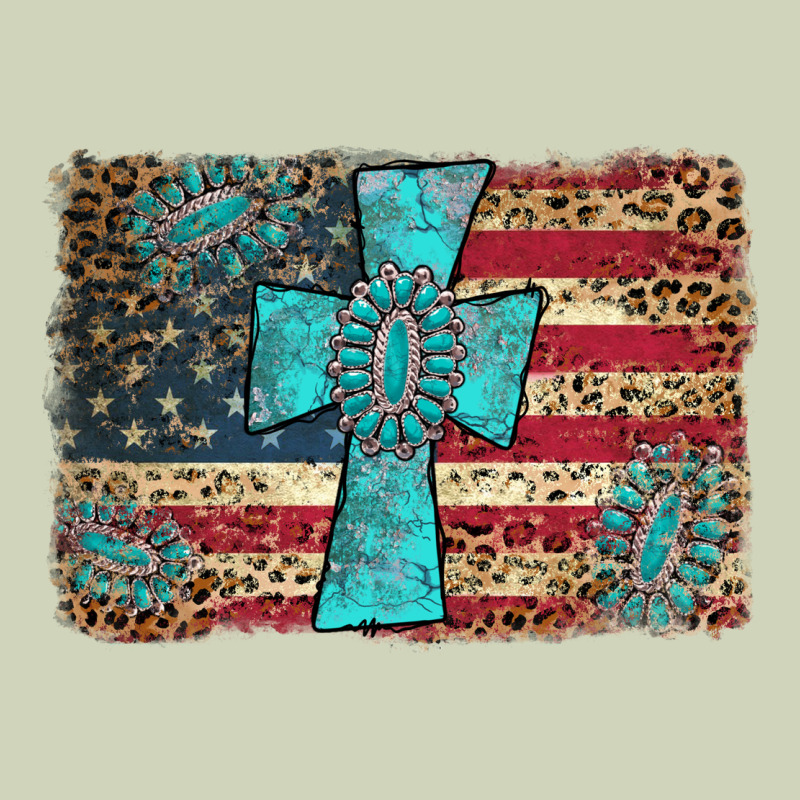 Flag And Turquoise Cross Heavyweight Hoodie by AdoDesignShop | Teevron