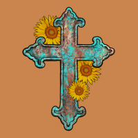 Turquoise Sunflower Cross Heavyweight Hoodie | Teevron