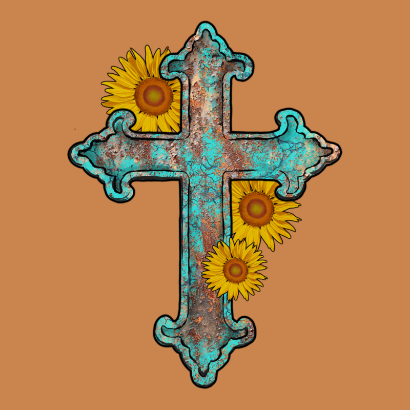 Turquoise Sunflower Cross Heavyweight Hoodie by AdoDesignShop | Teevron