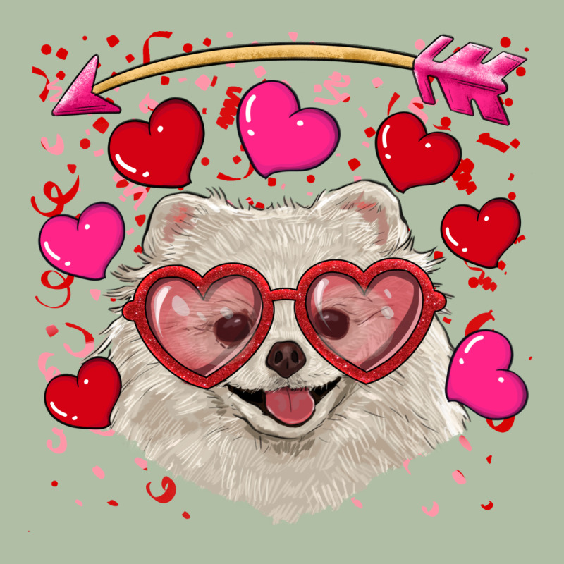 Valentine's Day White Pomeranian Urban Heavy Tee by RanaPortraitStore | Teevron