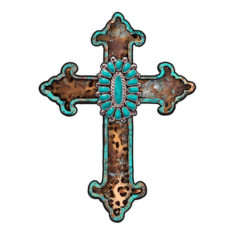 Turquoise Cross Heavyweight Hoodie by AdoDesignShop | Teevron