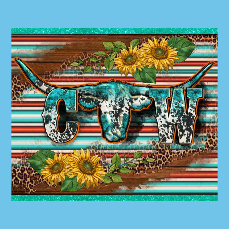 Western Cow Serape Leopard Sunflowers Mousepad Premium Sweatshirt by BarkalooDesign | Teevron