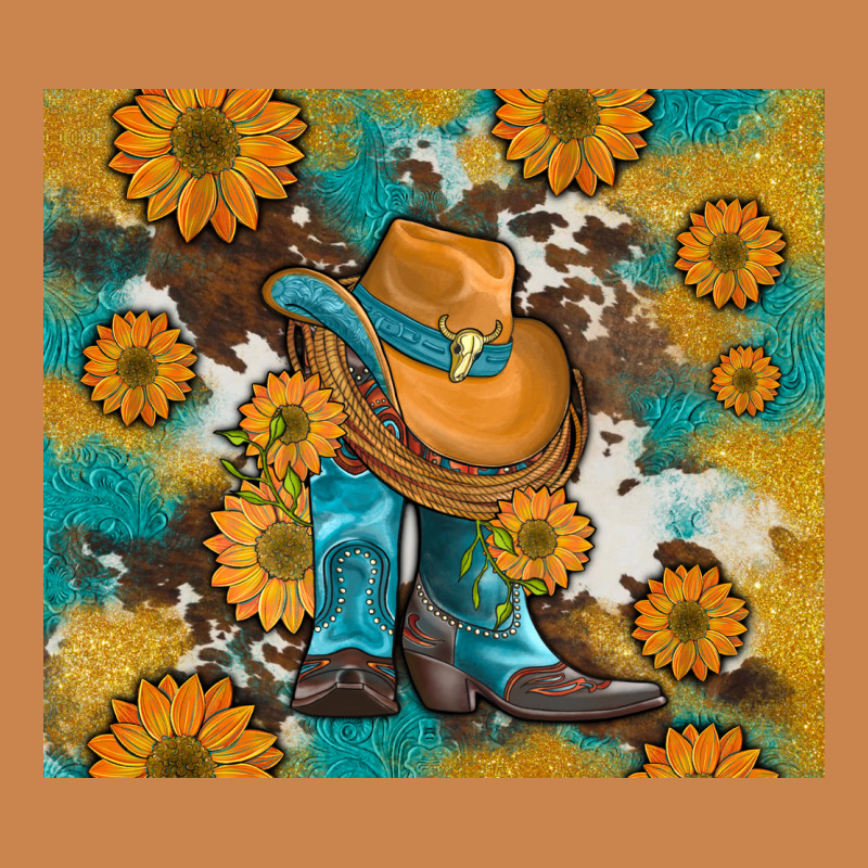 Sunflowers And Cowboy Boots With Cowhide And Glitter Tumbler Heavyweight Hoodie by Artiststas | Teevron