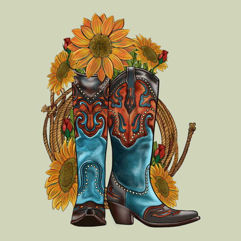 Western Boots With Sunflowers Heavyweight Hoodie by Artiststas | Teevron