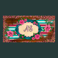 Preview Western Pink Flovers Leopard Serape   License Plate Template Premium Sweatshirt | Teevron