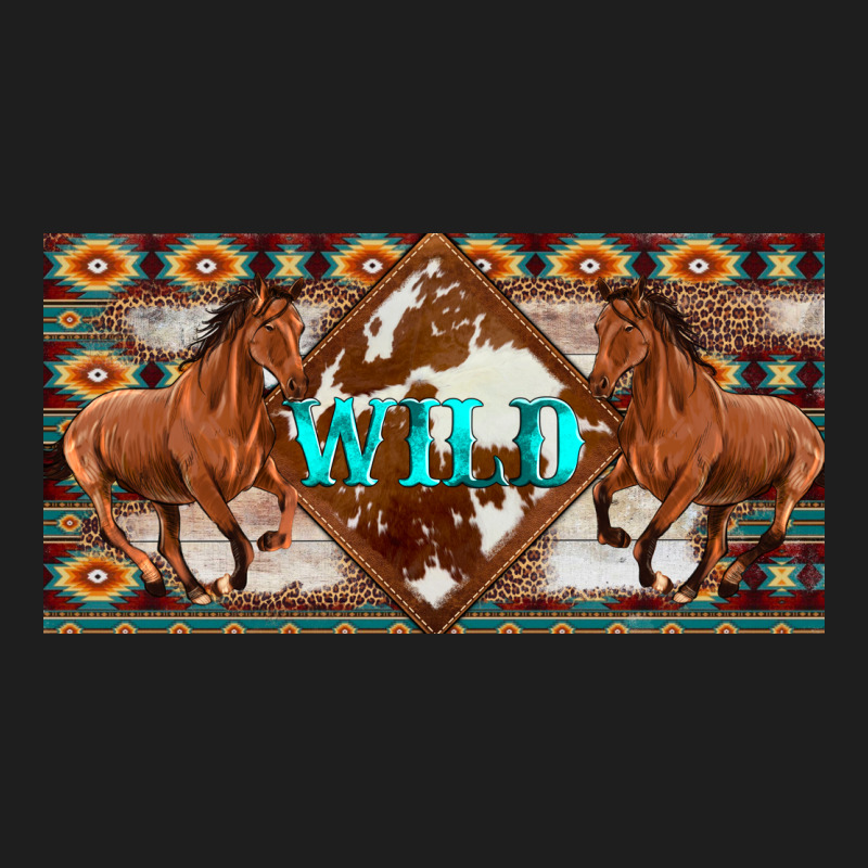 Aztec Horses And Wild With Cowhide License Plate Template Heavyweight Hoodie by Artiststas | Teevron