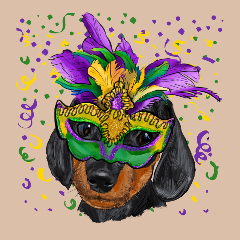 Mardi Gras Mask Dachshund Puppy Urban Heavy Tee by RanaPortraitStore | Teevron