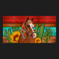 Aztec Horse Cactus And Sunflowers License Plate Template Heavyweight Hoodie | Teevron