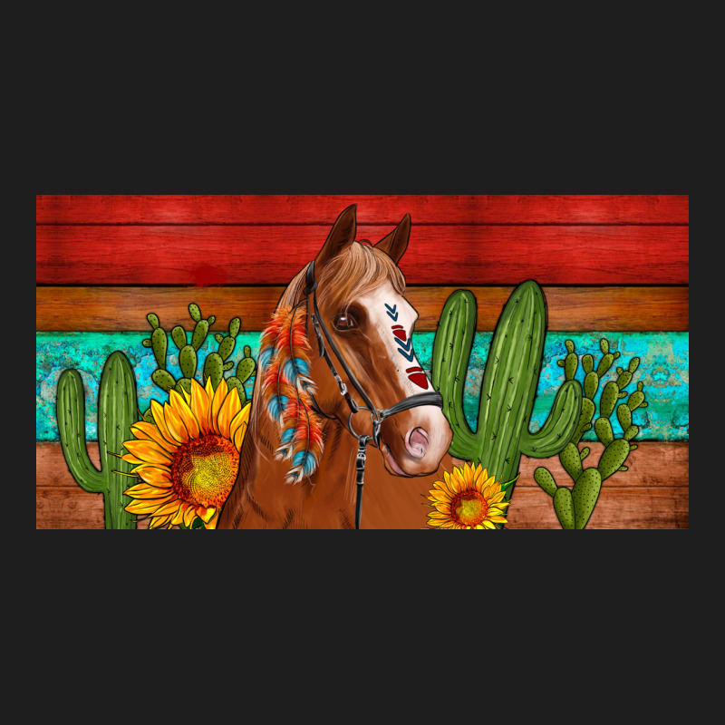 Aztec Horse Cactus And Sunflowers License Plate Template Heavyweight Hoodie by Artiststas | Teevron