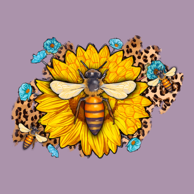 Bee Sunflower Leopard Heavyweight Hoodie by AdoDesignShop | Teevron