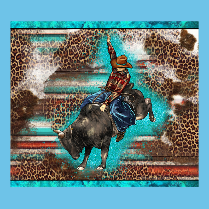 Western Rodeo Bullfighter Serape Leopards Turquoise's Gliterrs Premium Sweatshirt by BarkalooDesign | Teevron