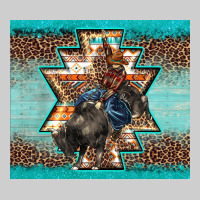 Western Rodeo Bullfighter Aztec Leopard Turquoise Premium Sweatshirt | Teevron