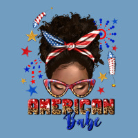 American Babe Afro Messy Bun Urban Heavy Tee | Teevron