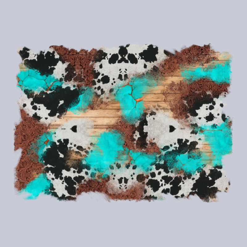Western Cowhide Turquoise And Wood Background Heavyweight Hoodie by Artiststas | Teevron