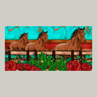 Horses Roses Ann Cactuses License Plate Heavyweight Hoodie | Teevron