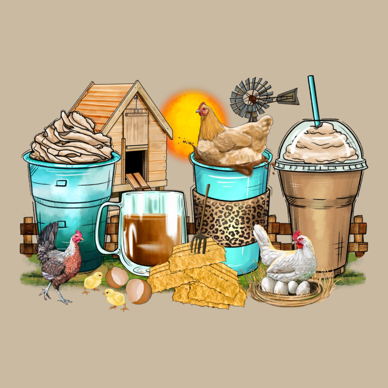 Chicken Coffee Cups Long Sleeve Tee by Zillion Design Studio | Teevron