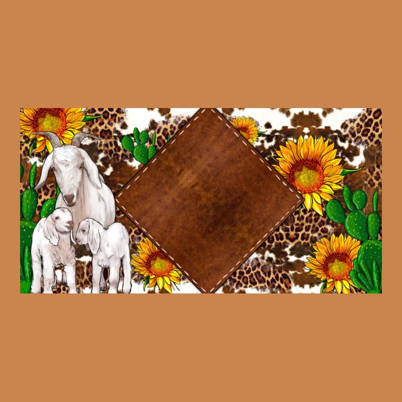 Baby Goats And Sunflower And Cactus With Cowhide License Plate Heavyweight Hoodie by Artiststas | Teevron