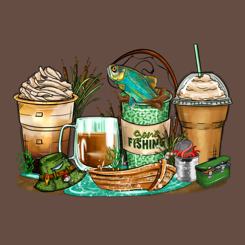 Fishing Coffee Cups Long Sleeve Tee by Zillion Design Studio | Teevron