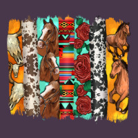 Western Horses Roses And Bullskulls Wıth Cowhide Amd Serape Brushstro Heavyweight Hoodie | Teevron