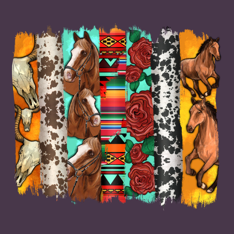 Western Horses Roses And Bullskulls Wıth Cowhide Amd Serape Brushstro Heavyweight Hoodie by Artiststas | Teevron