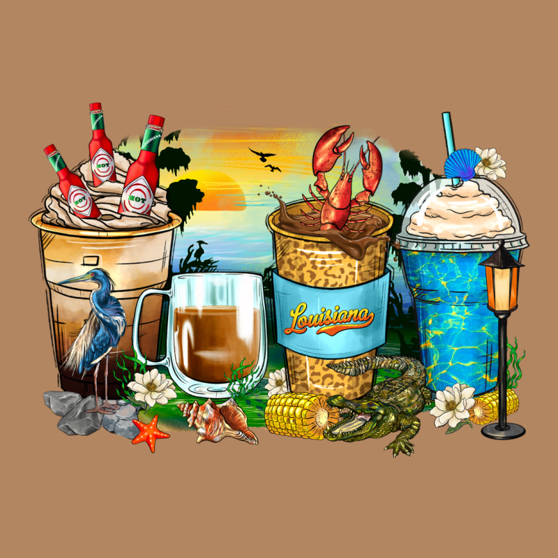 Louisiana Coffee Cups Long Sleeve Tee by Zillion Design Studio | Teevron