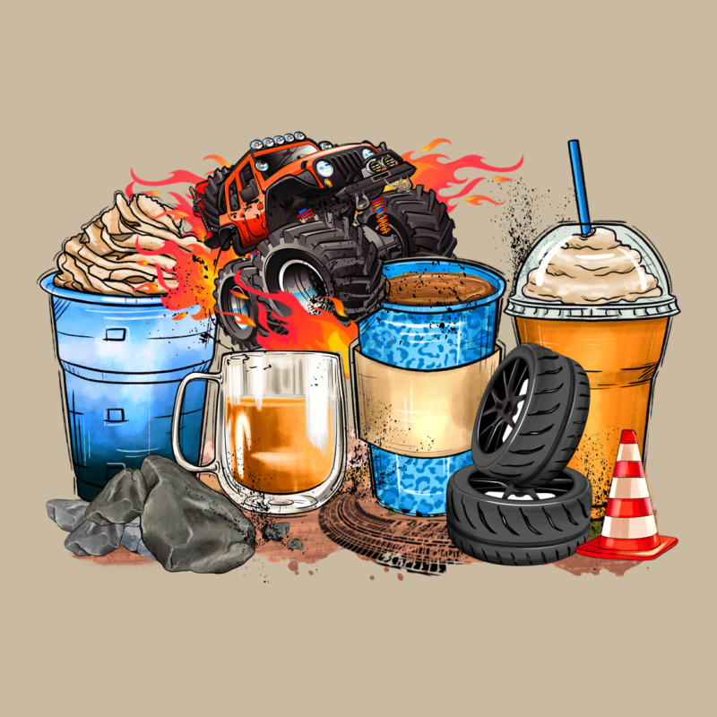 Monster Truck Coffee Cups Long Sleeve Tee by Zillion Design Studio | Teevron