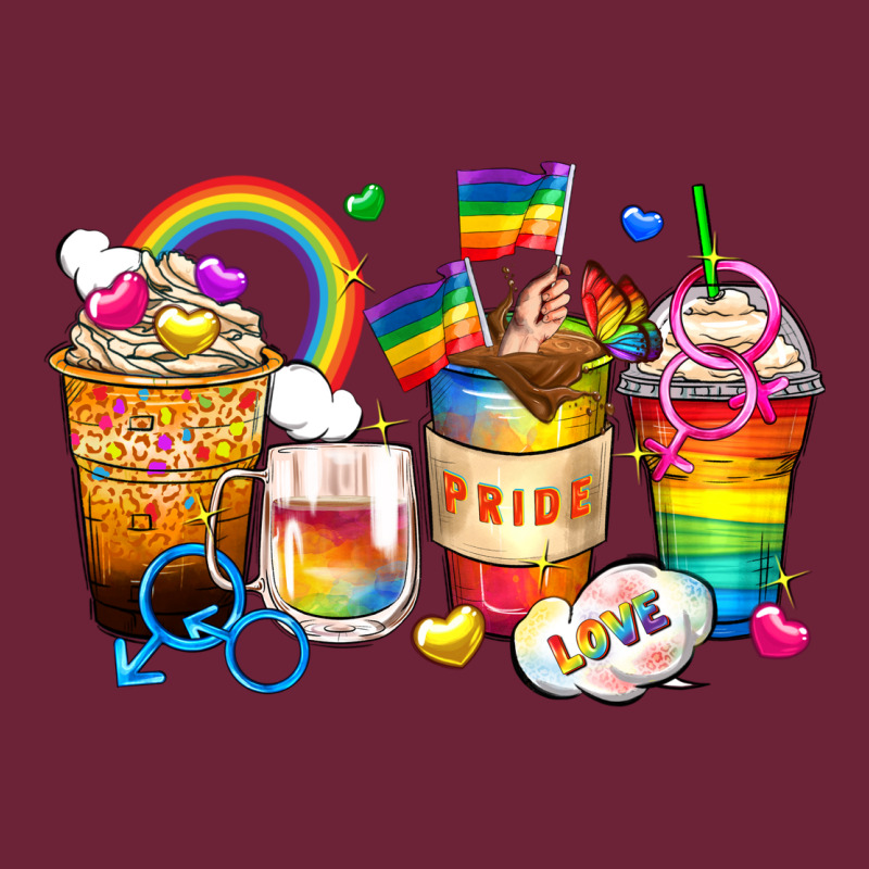 Pride Coffee Cups Long Sleeve Tee by Zillion Design Studio | Teevron