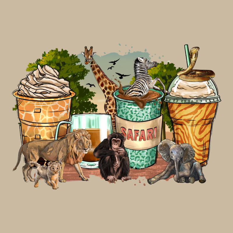 Safari Animals Coffee Cups Long Sleeve Tee by Zillion Design Studio | Teevron