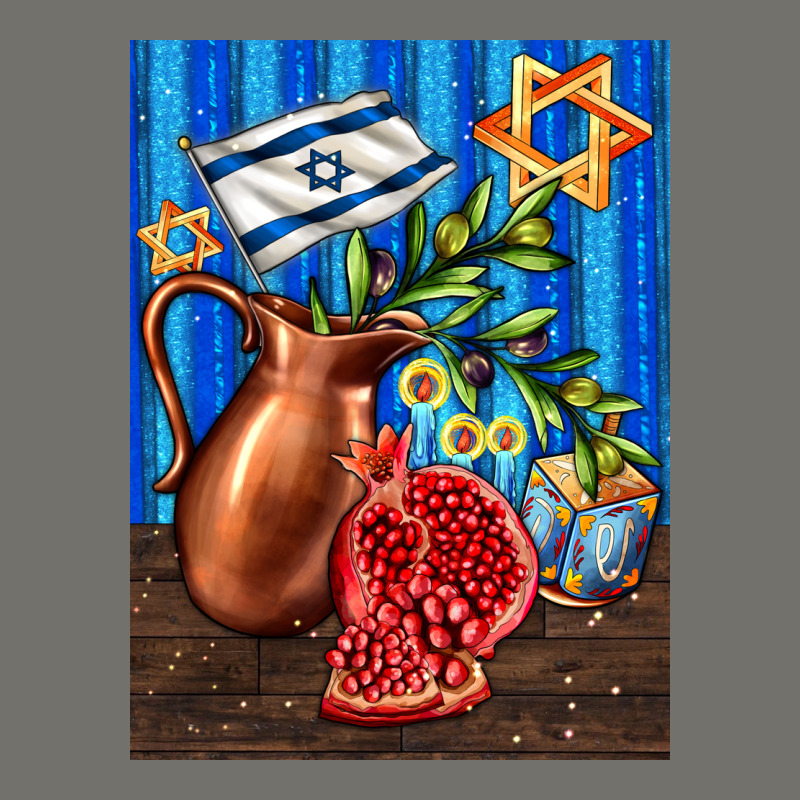 Hanukkah Table With Oil Pitcher Premium Hoodie by AdoDesignShop | Teevron