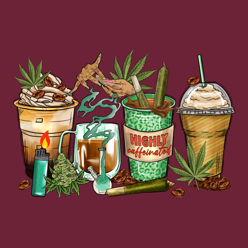 Highly Caffeinated Coffee Cups Long Sleeve Tee by Zillion Design Studio | Teevron