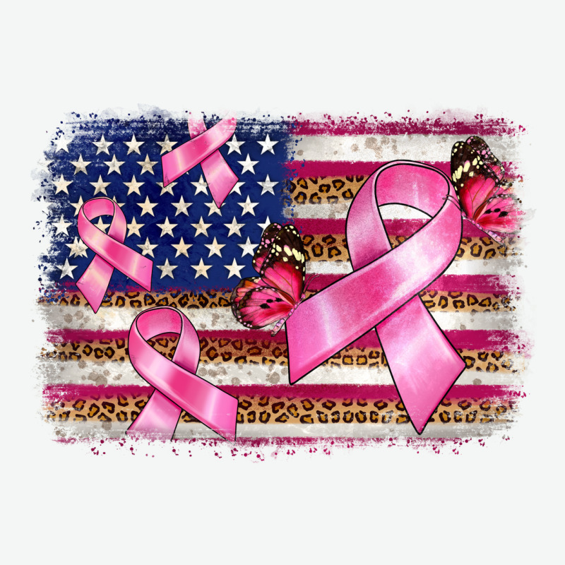 Breast Cancer American Flag Background Urban Heavy Tee by BarkalooDesign | Teevron