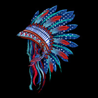 Indian Headdress With American Flag Premium Sweatshirt | Teevron